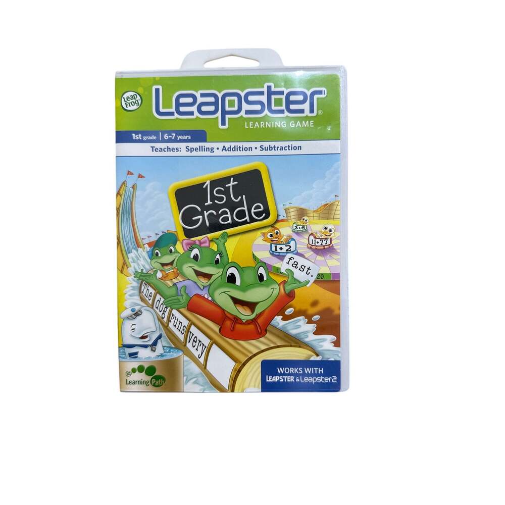 Leapster 1st Grade Game; Teaches Spelling, Addition, & Subtraction; With Case
